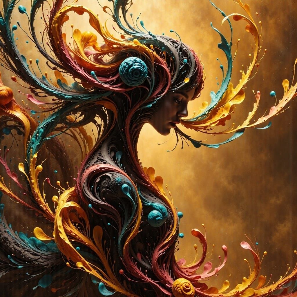 Autumn Leaf Woman Figure in Old Masters Style