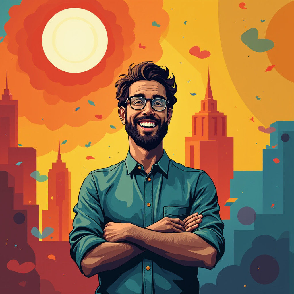 Charismatic Educator in Pop Art Style