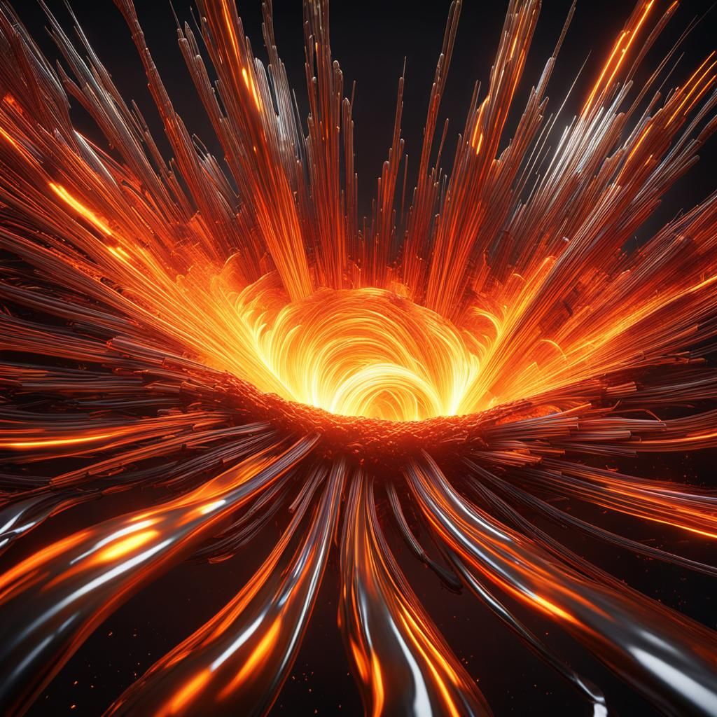Fiery Molten Metal Eruption in Candy Art Style