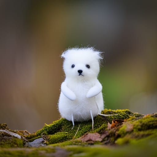 Sad Miniature Stuffed Animals in Nature