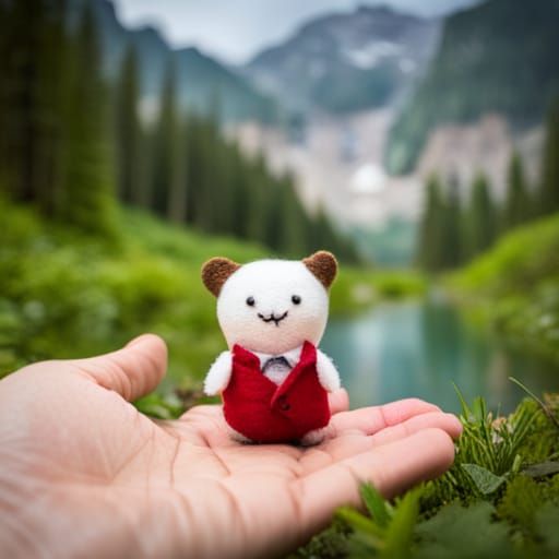 Adorable Miniature Stuffed Animal in Nature