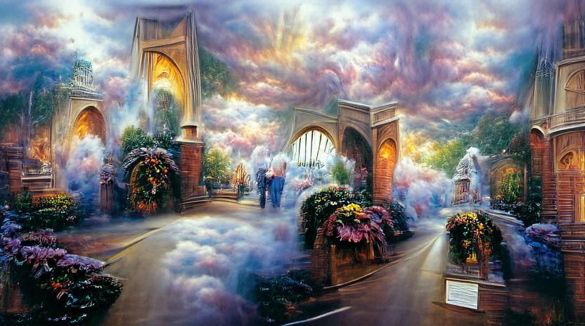 Ethereal Entrance to Heaven in Luminist Style