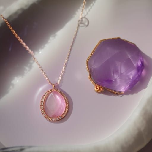 Ethereal rose gold necklace with pink Kunzite gemstone pendant with lilac accents& ethereal vibes& magical vibes& beauti...