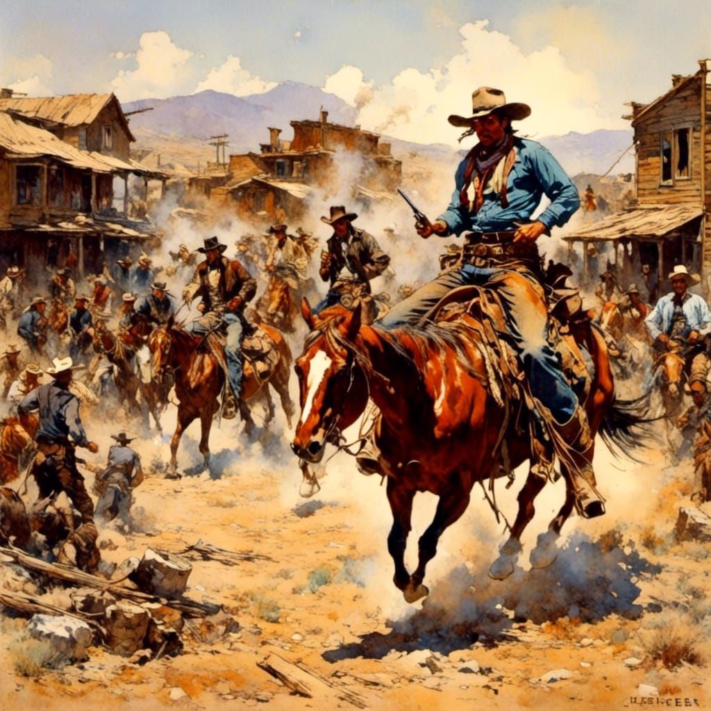 Saloon Chaos in a Montana Western Town