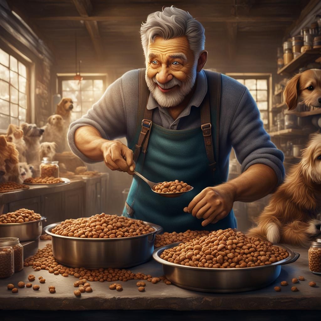 Dog Food Taster Job in Detailed Digital Art