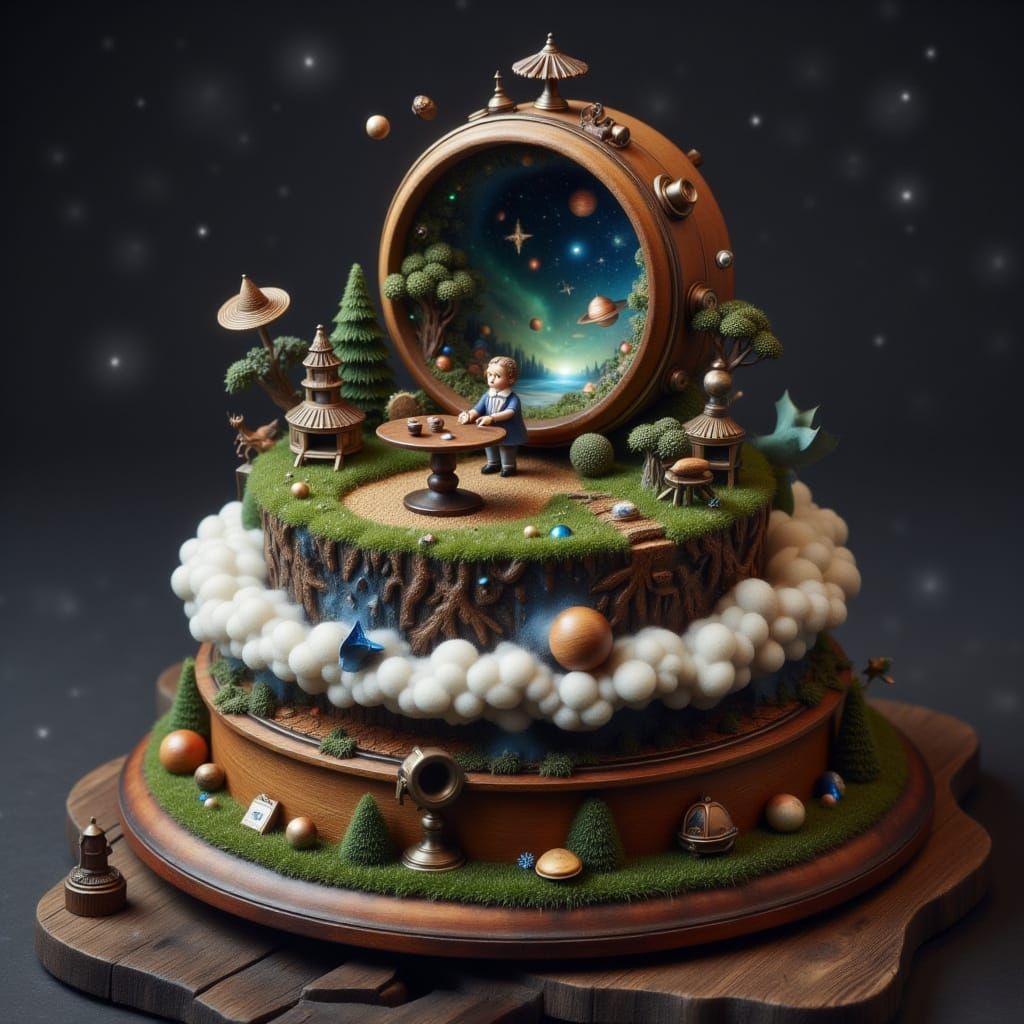 Celestial Observatory in Antique Music Box