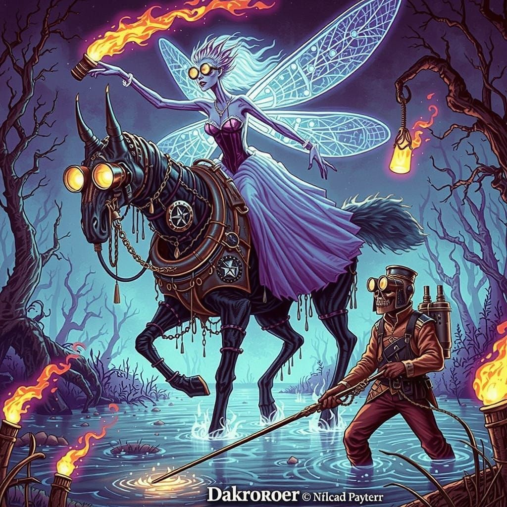 Eldritch Dullahan Guided by Magical Fairy Companion in Ultra...