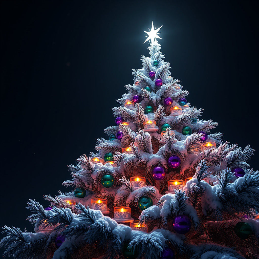 Radiant Christmas Tree with Glass Baubles