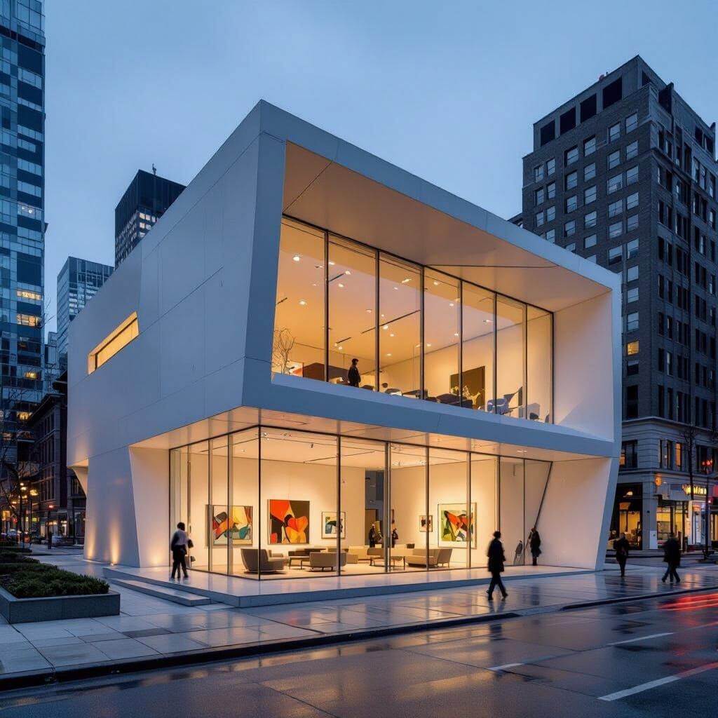 Sleek Modern Art Gallery in an Urban Setting