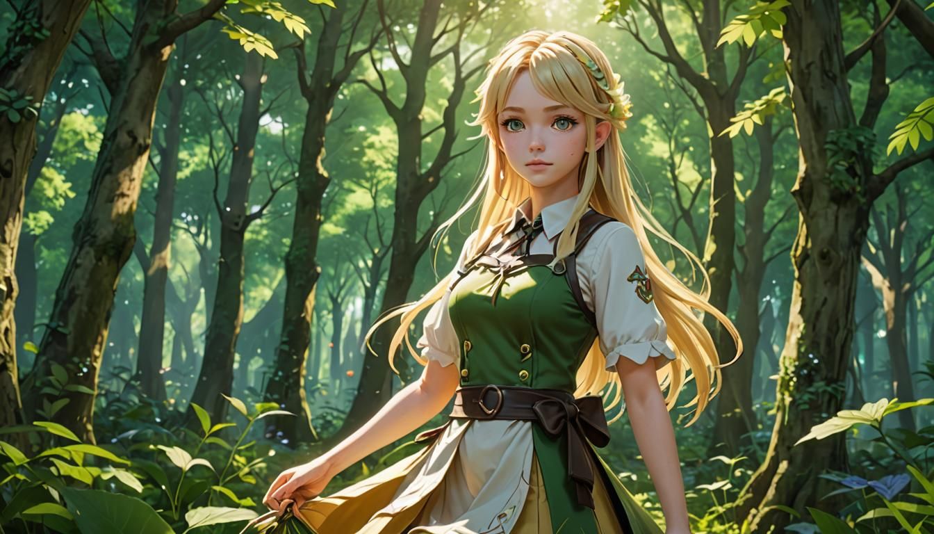 Lucy Heartfilia in Forest Glade, Anime 3D Art