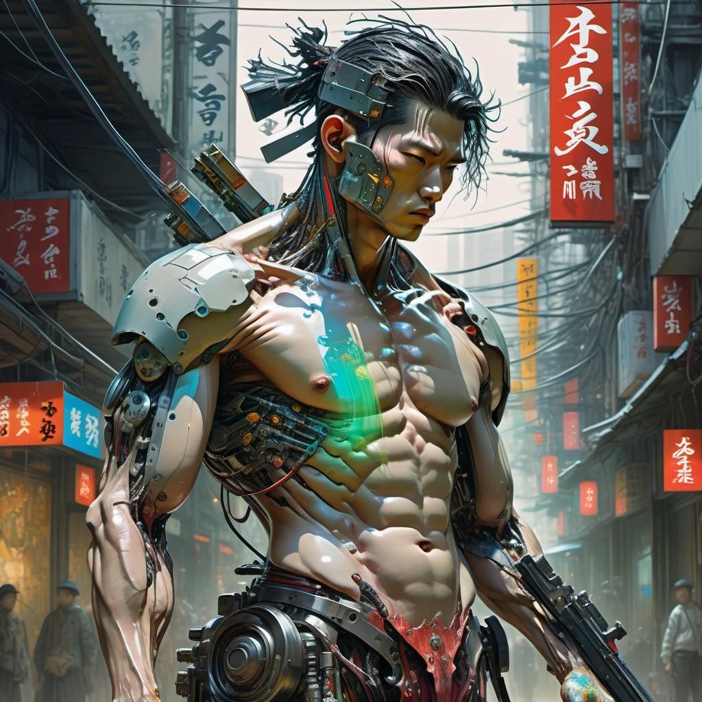 Cyborg Katana Masterpiece in Triadic Colors