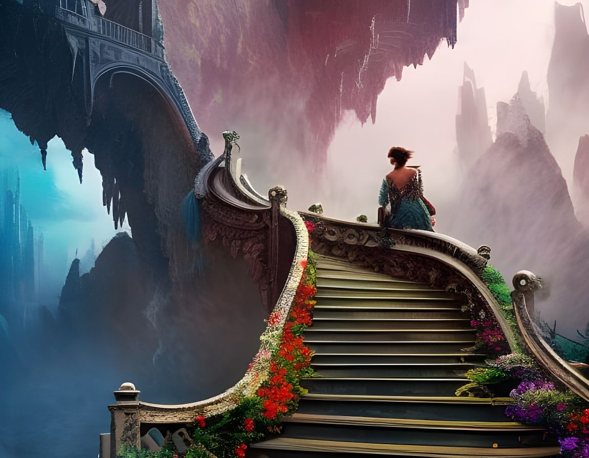 Intricate Stairway to Forever: Digital Matte Painting