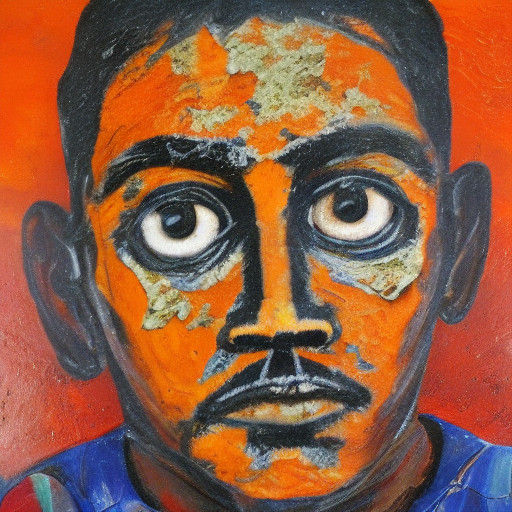 Rugged Indigenous Youth in Vibrant Colors