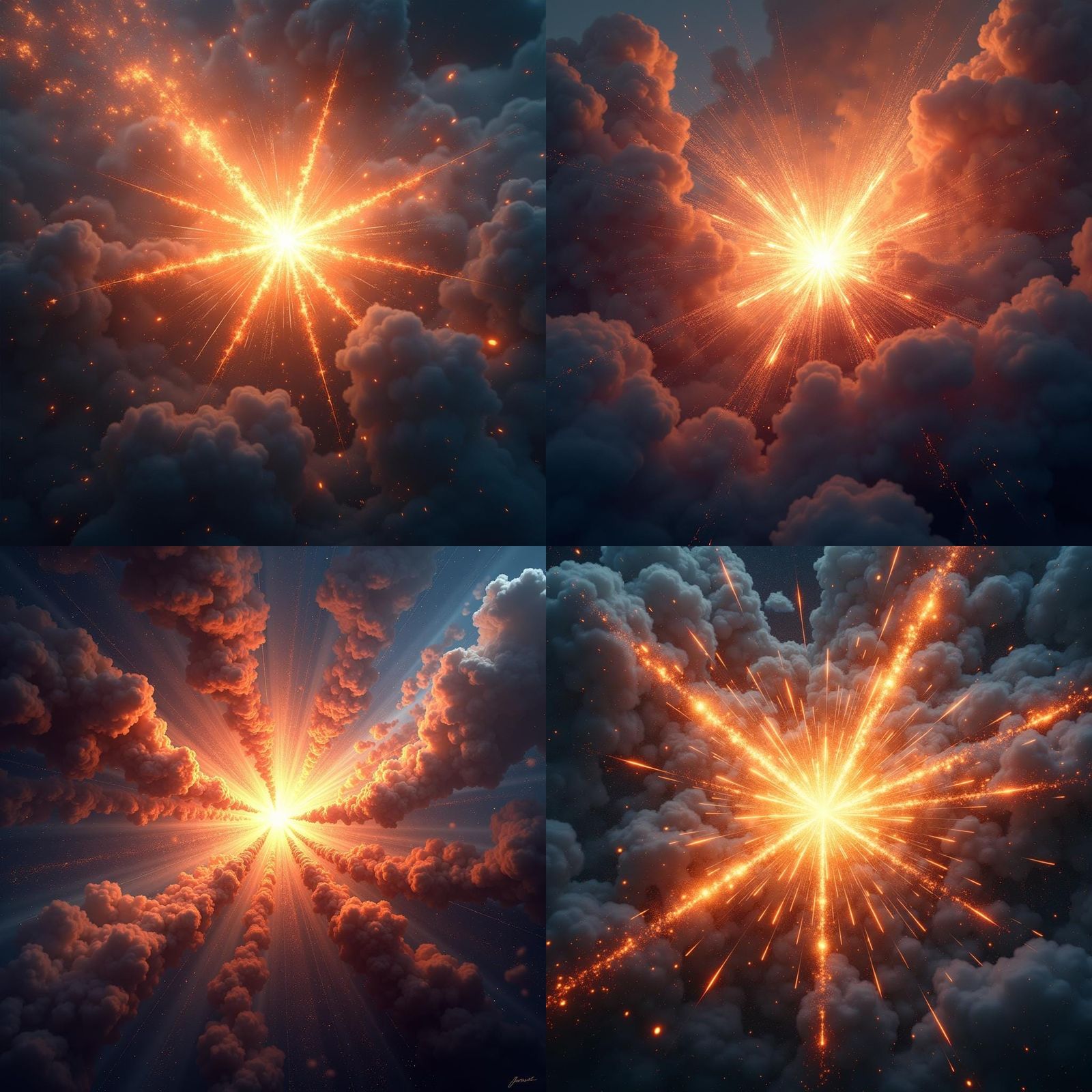The explosion of a star. Vivid colours. Hyperrealistic hyper...