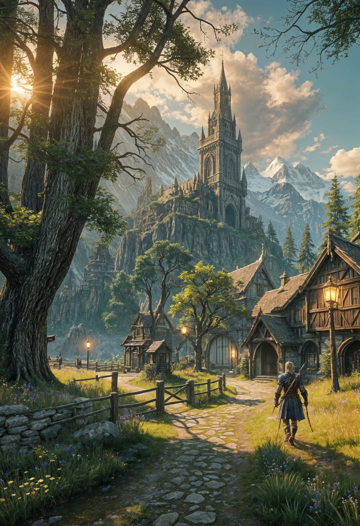 Idyllic Fantasy Landscape Inspired by RPG Games