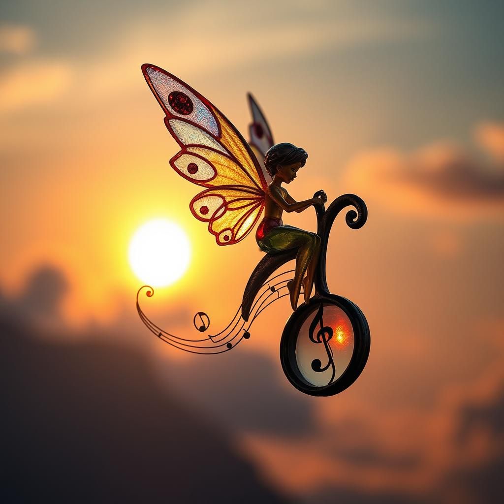 Music Note Fairy in Digital Bio Art Style