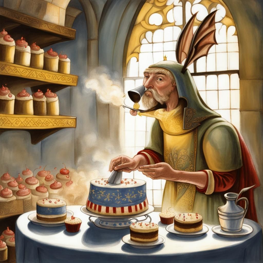 King Alfred Burning Cakes: Medieval Manuscript Illustration