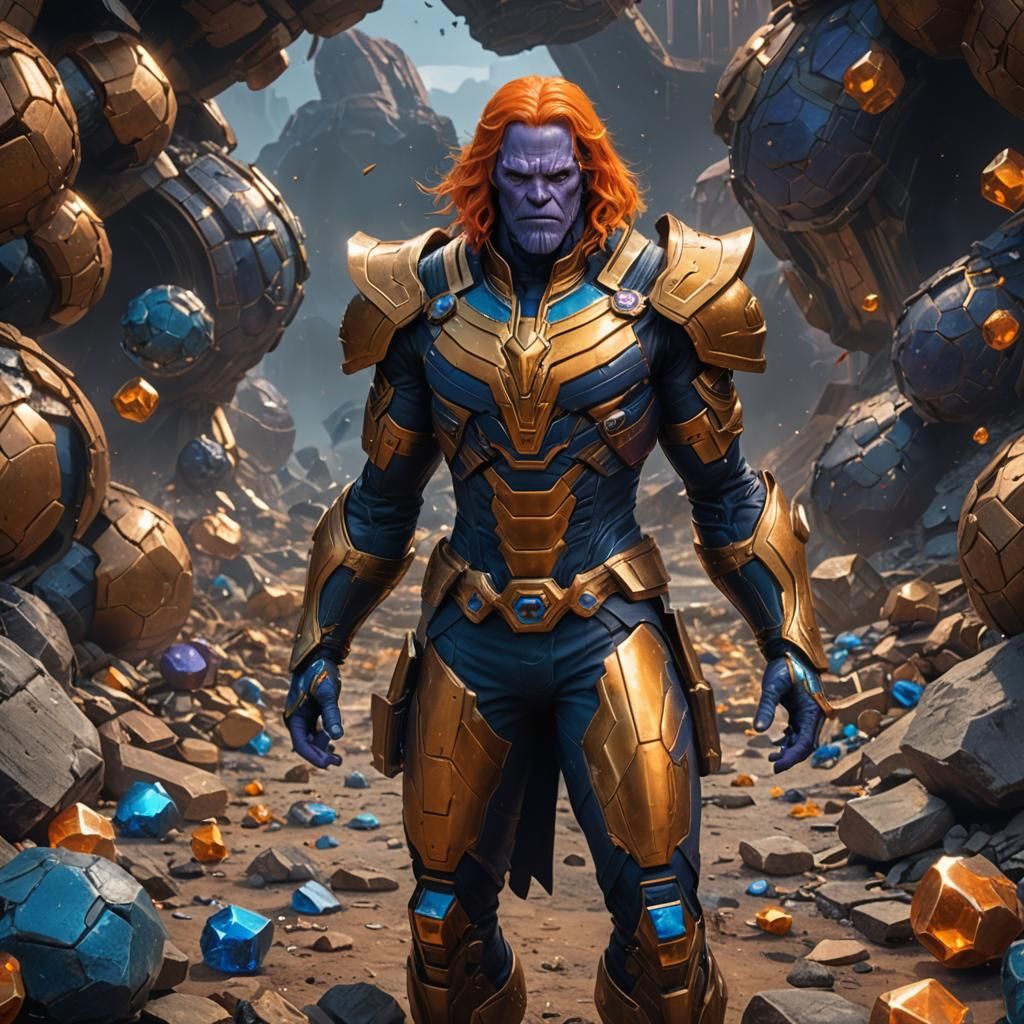 Female Thanos Villain with Infinity Gauntlet