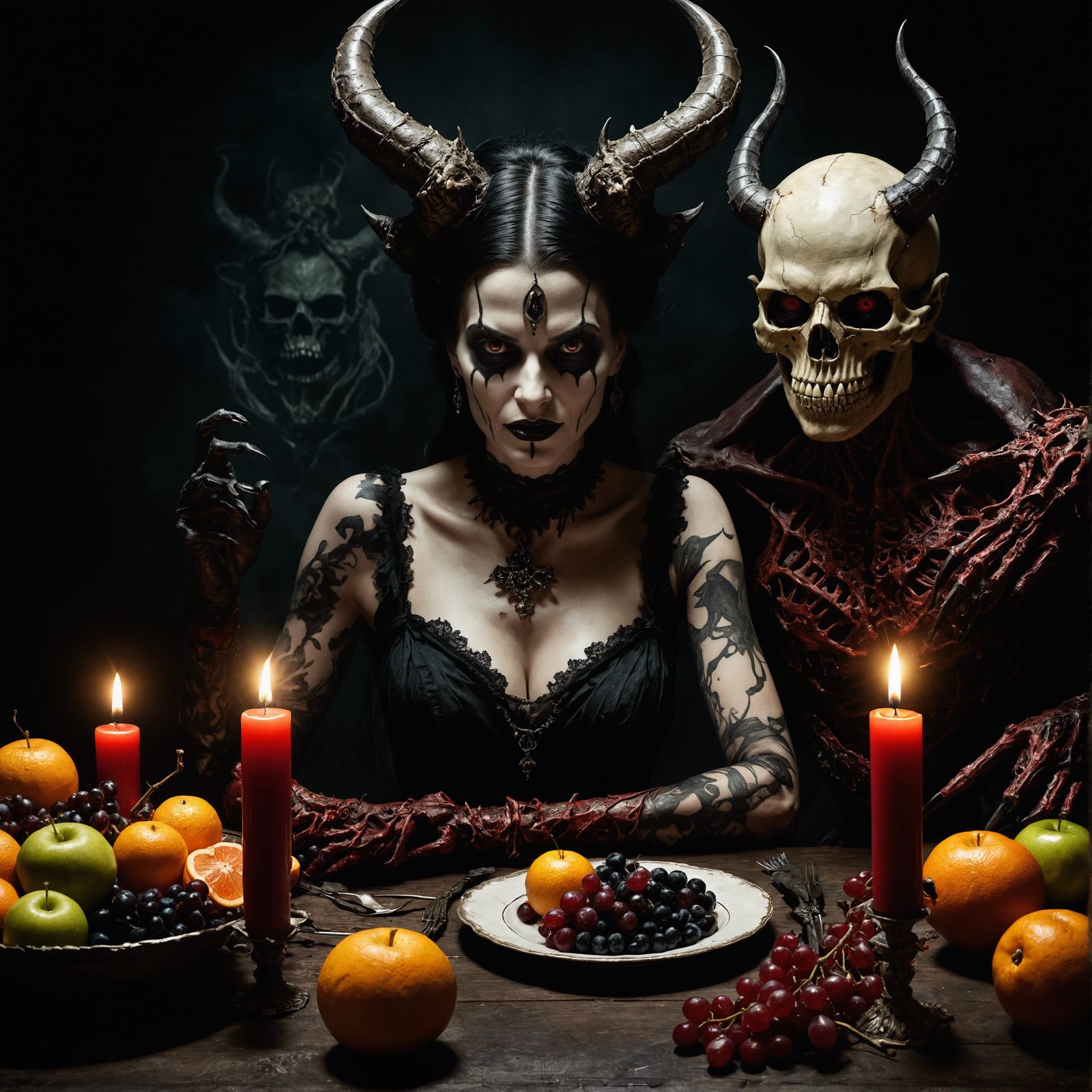 Evil Woman and Wicked Demon Still Life