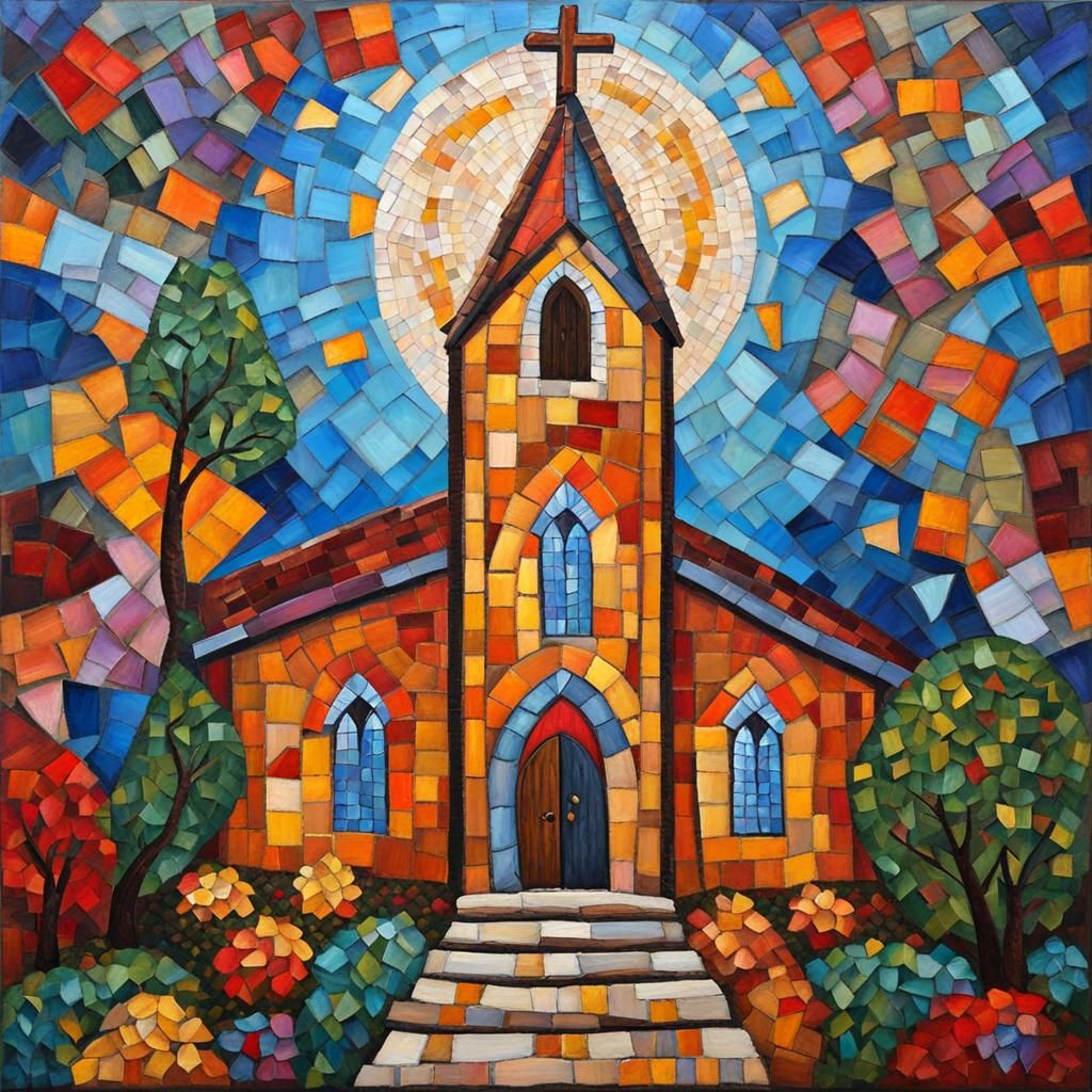 Neo-Impressionist Church of Hope Mosaic Patchwork