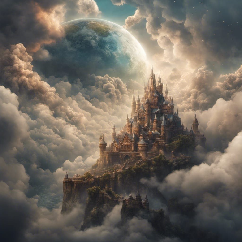 Epic Fantasy World in the Clouds