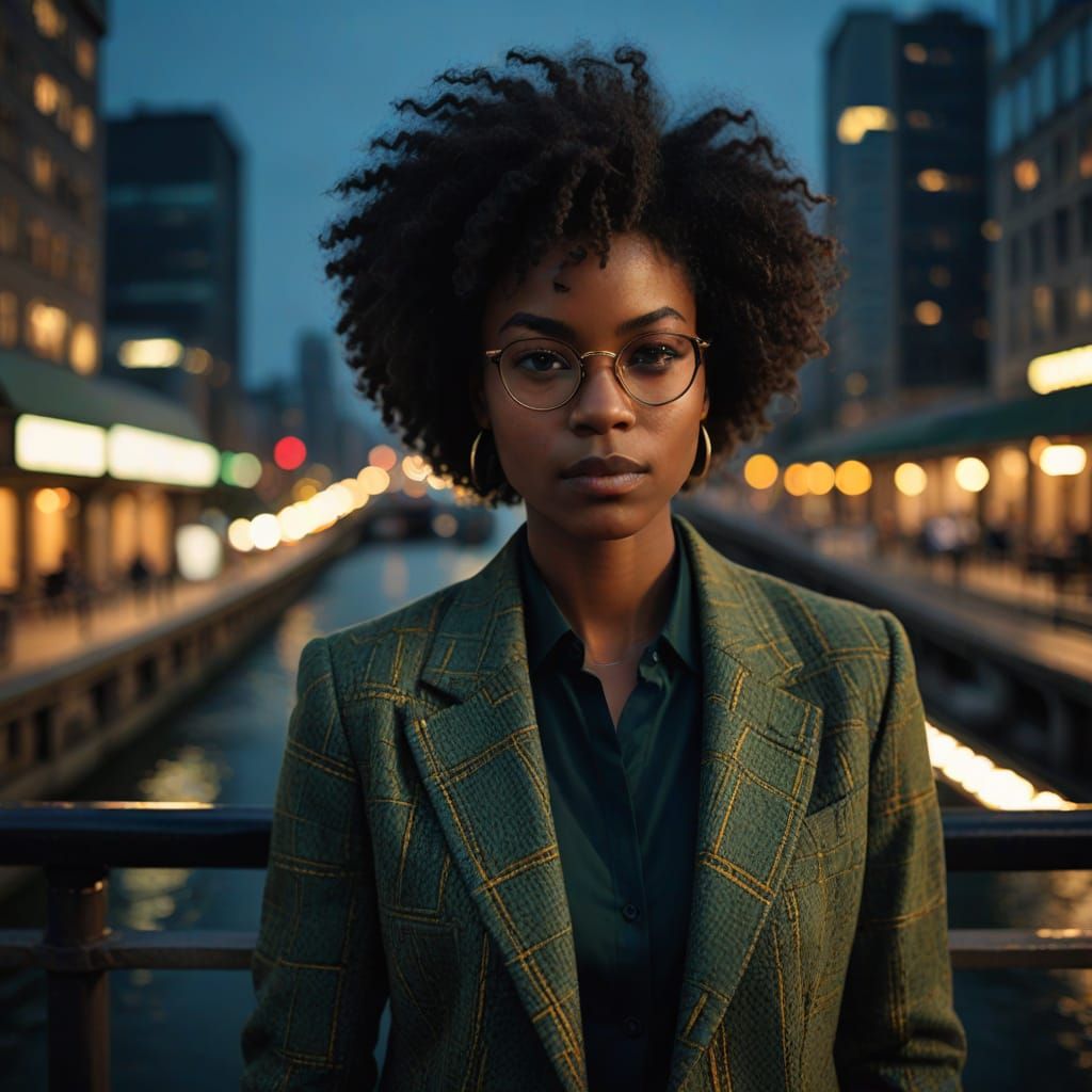 Confident Female Sales Professional in Modern African Office...