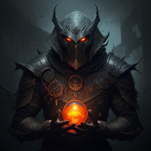 Animated Armor Floats in Mist: Dark Fantasy Art