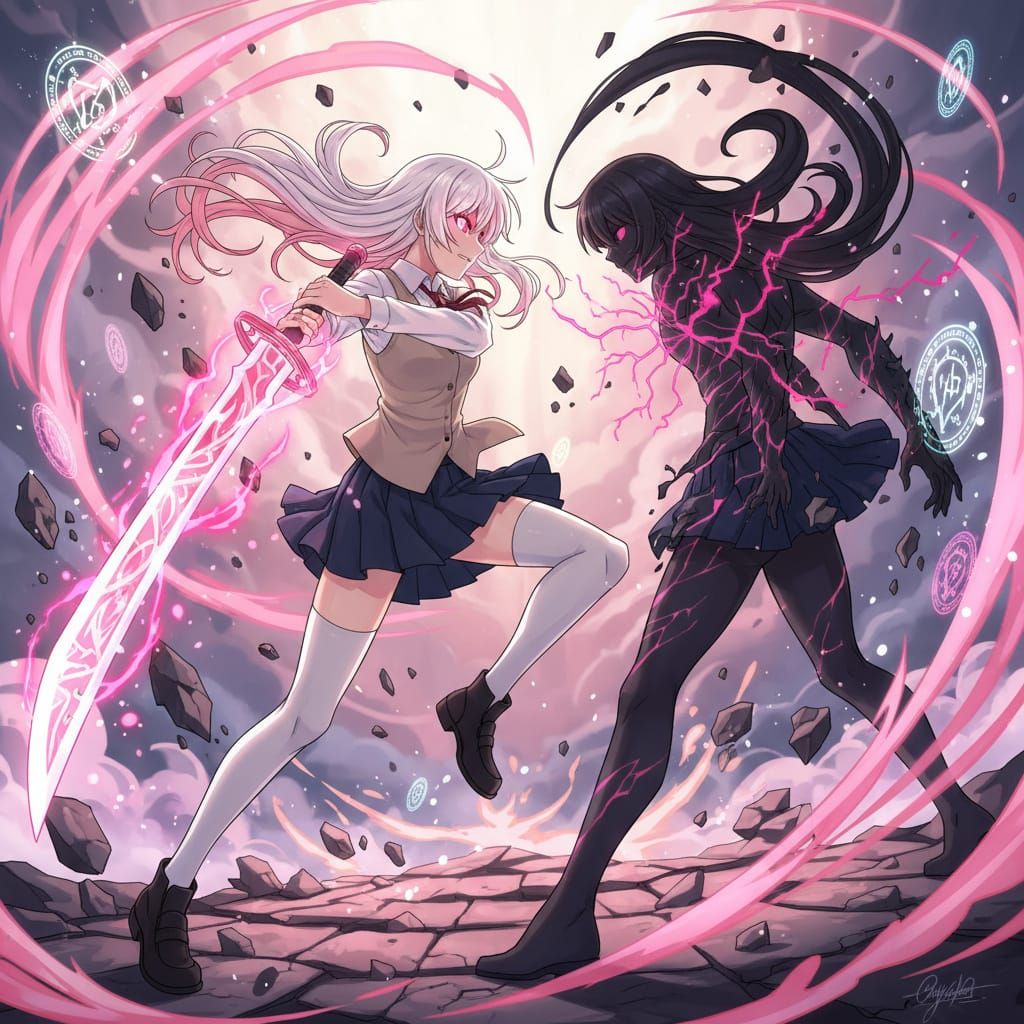 Anime Battle: College Student Fights Shadowy Doppelganger