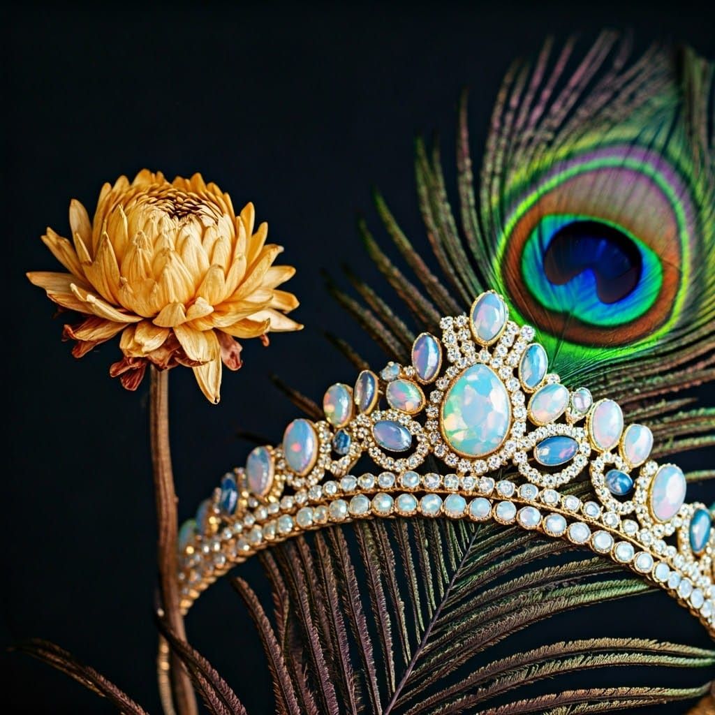 Flower, Tiara, Feather