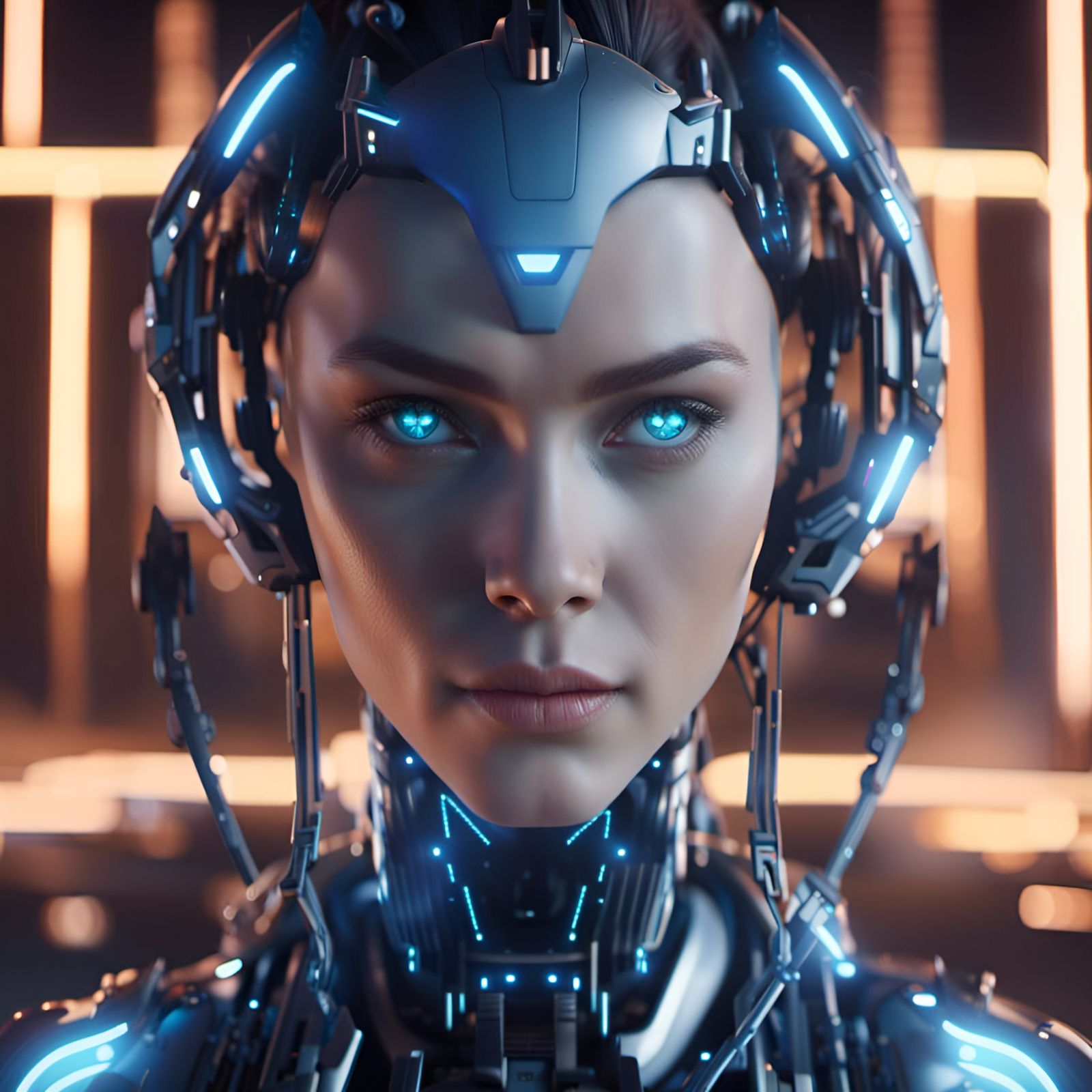 Cybernetic Woman Portrait in Unreal Engine 5