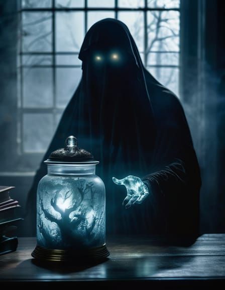Eerie Ghost Trapped in Jar: Horror Poltergeist