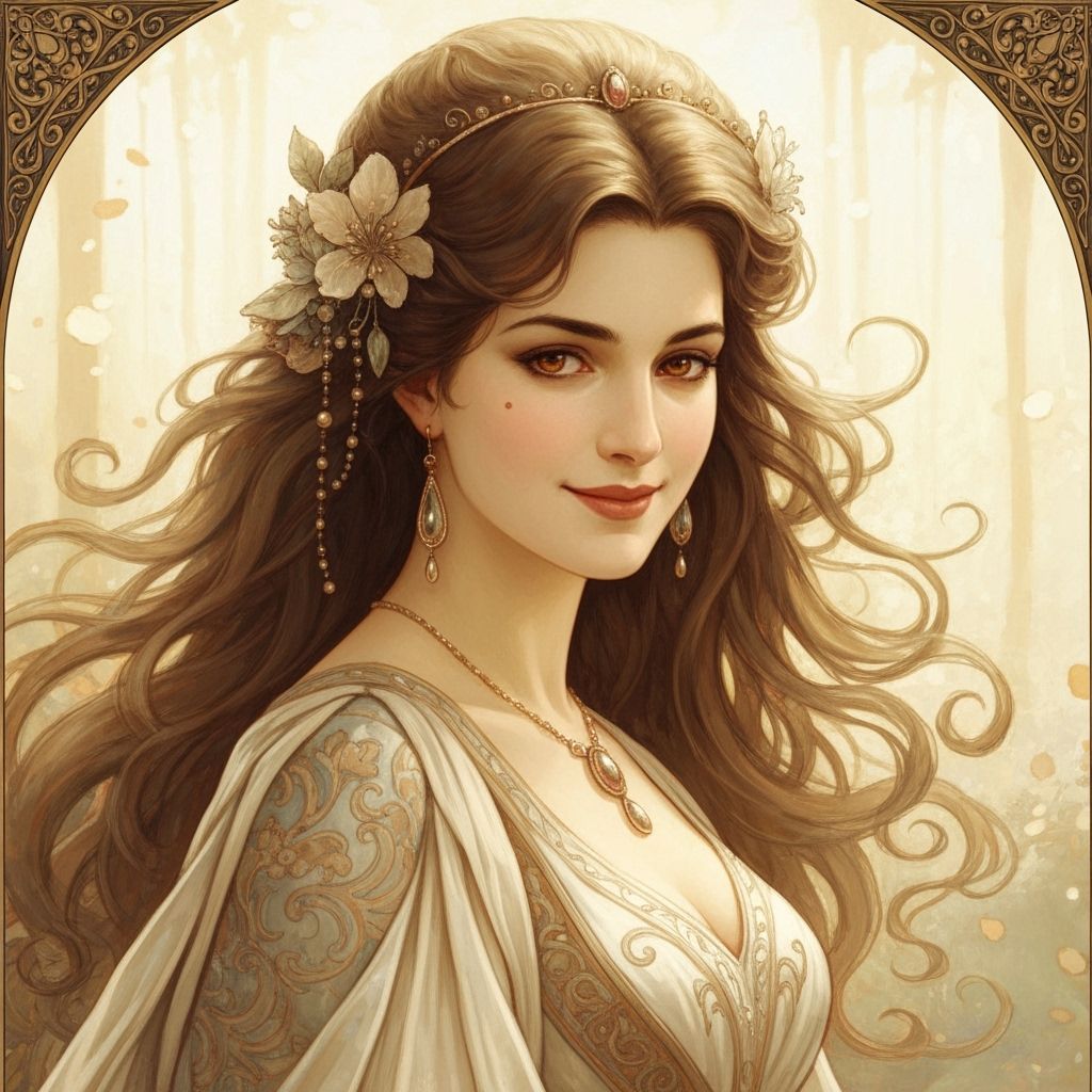 Elegant Woman in Art Nouveau Style