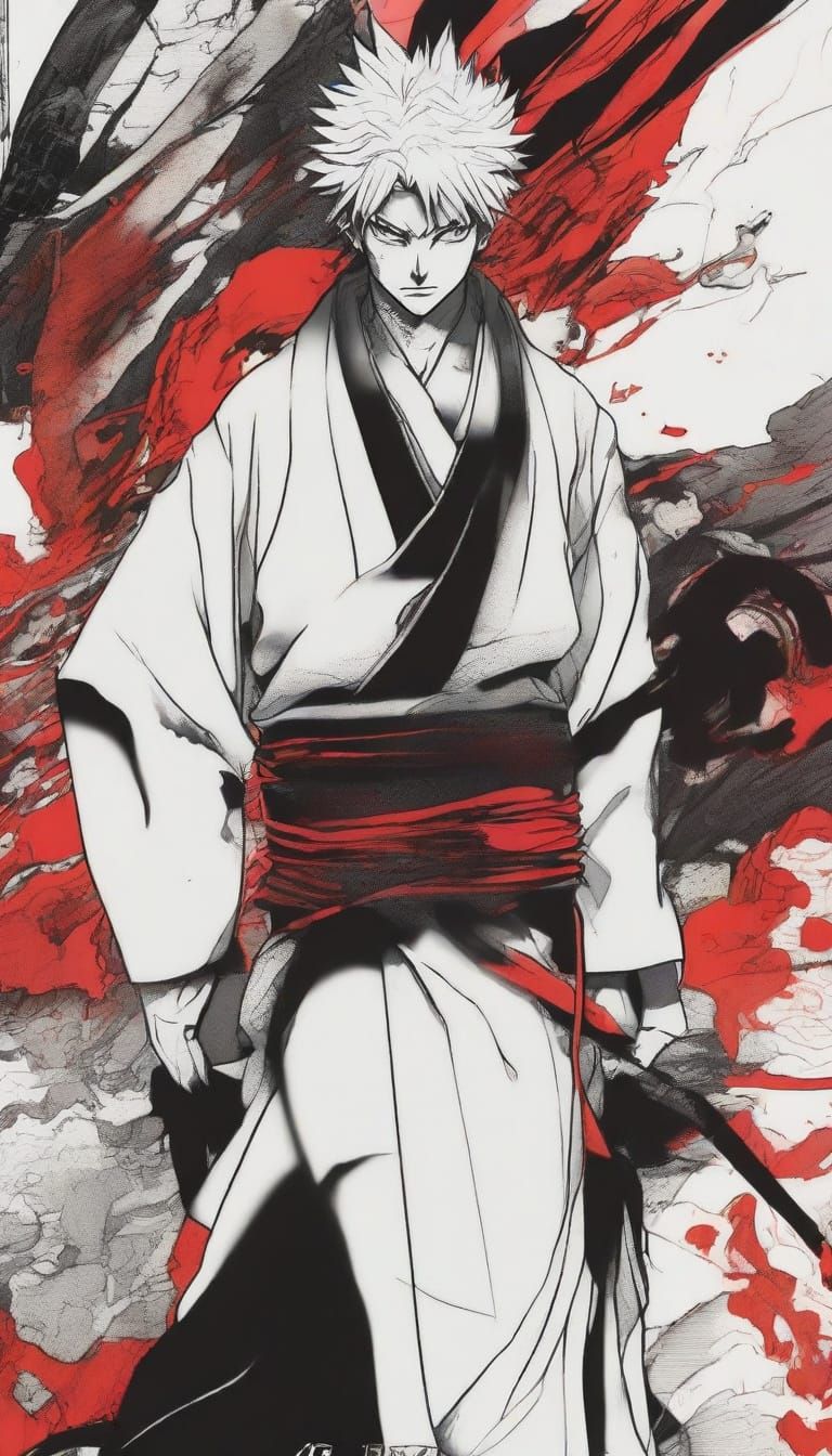 Confident Ichigo Kurosaki in Vibrant Anime Style