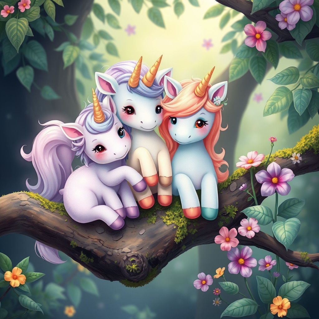 Pastel Unicorns in Dreamlike Fantasy Art