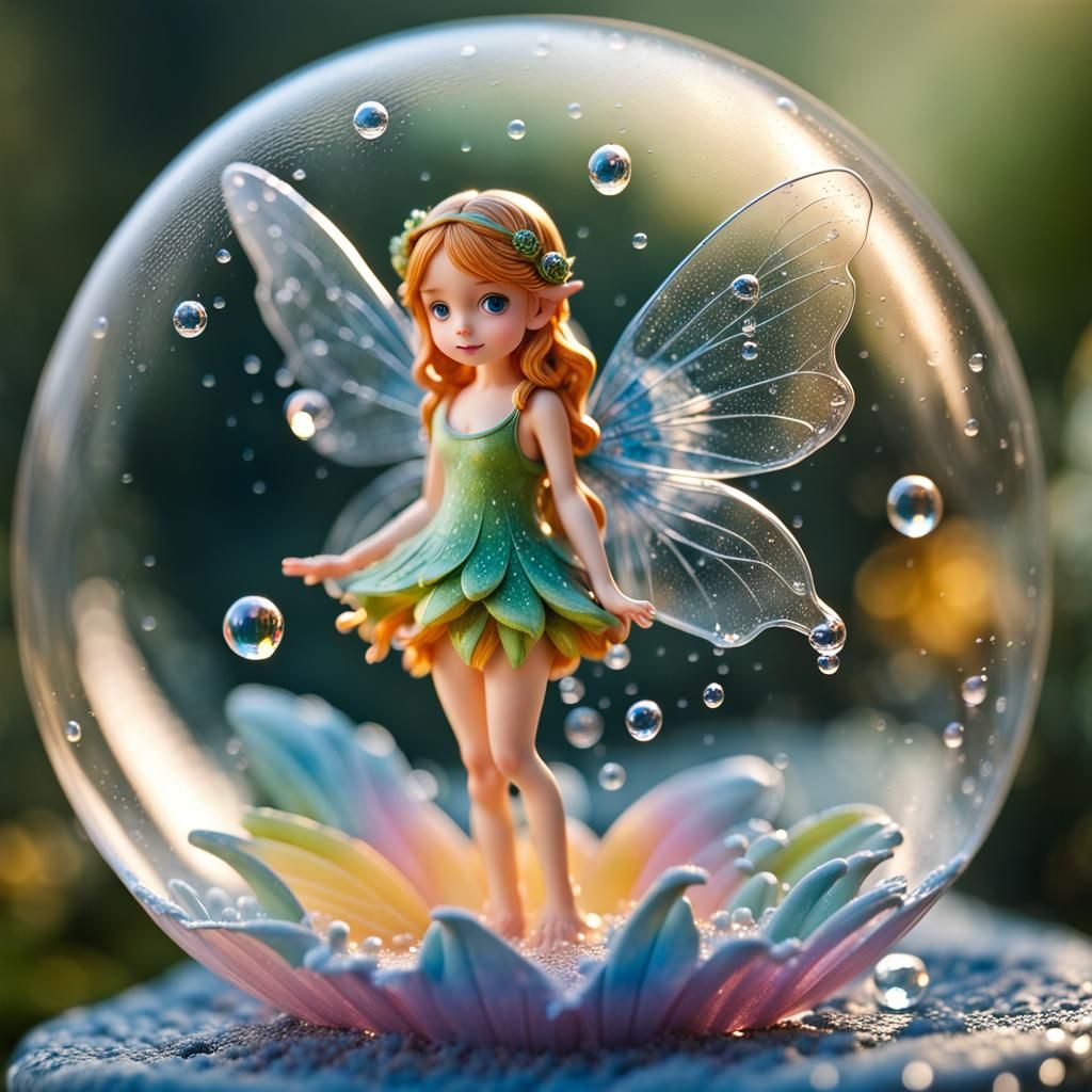 adorable fairy in a soapbubble