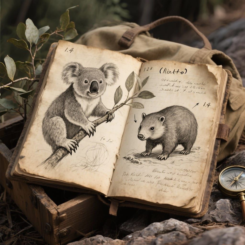 Explorer's Journal: Koala and Wombat Sketches