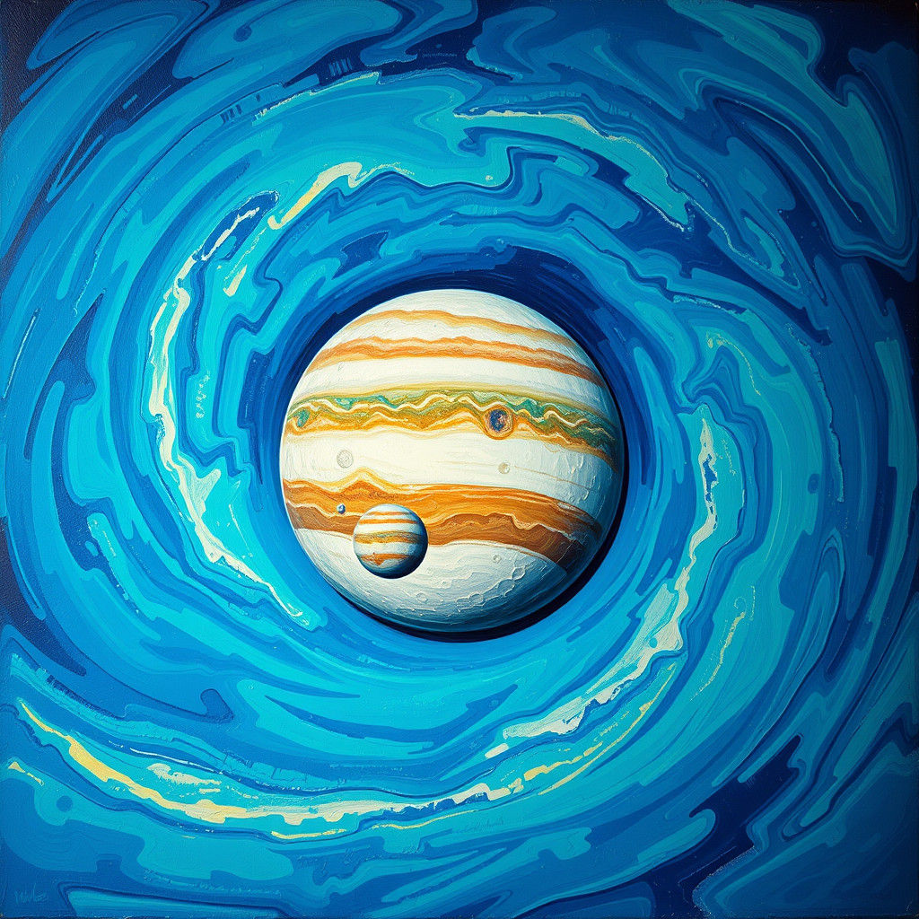 Europa Moon Retro Tourism Poster in Expressionist Style