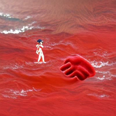 Red Hand Emerges from the Ocean
