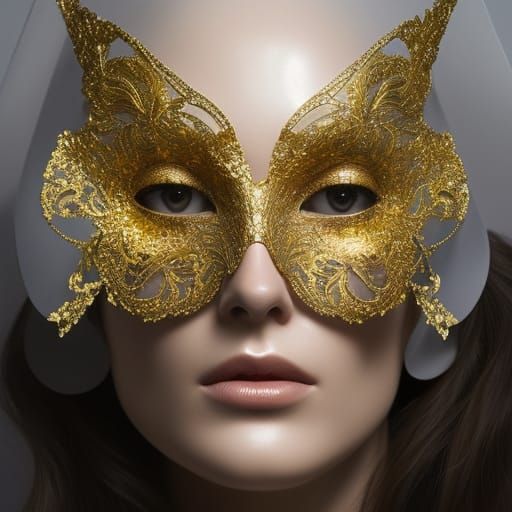 Venice Carnival: Woman in Butterfly Mask Portrait