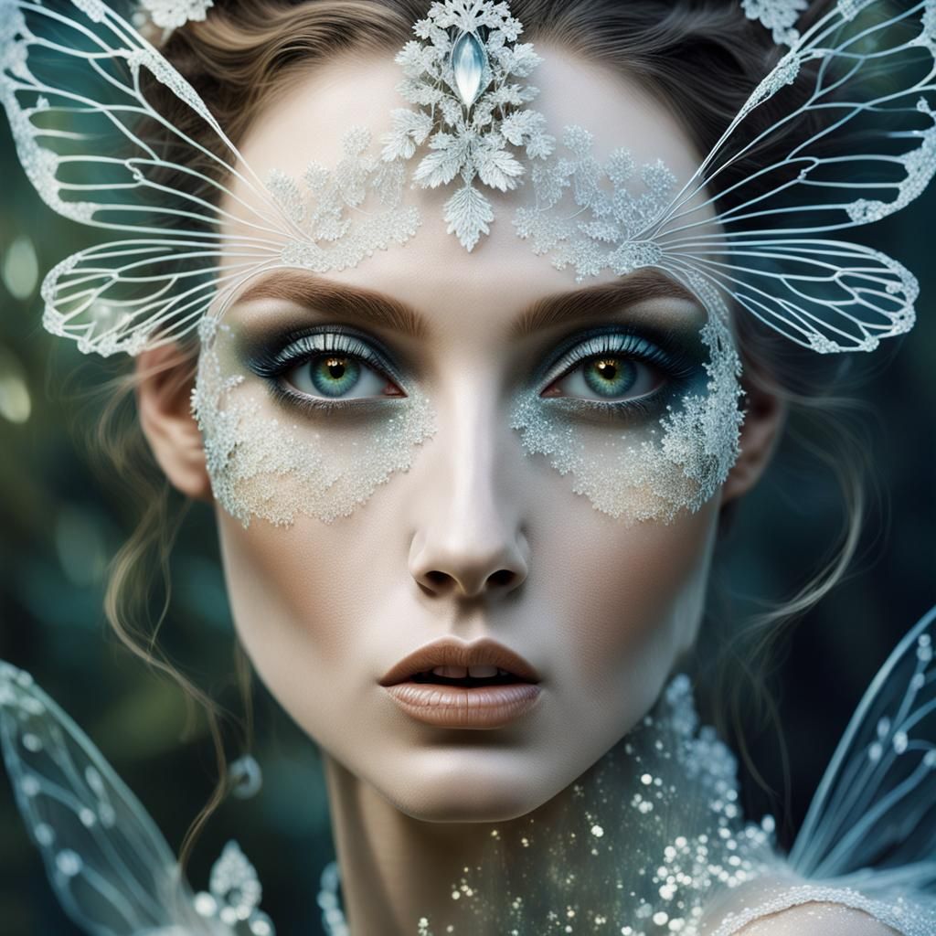 Ethereal Fairy in Autumn Forest: Vogue Double Exposure