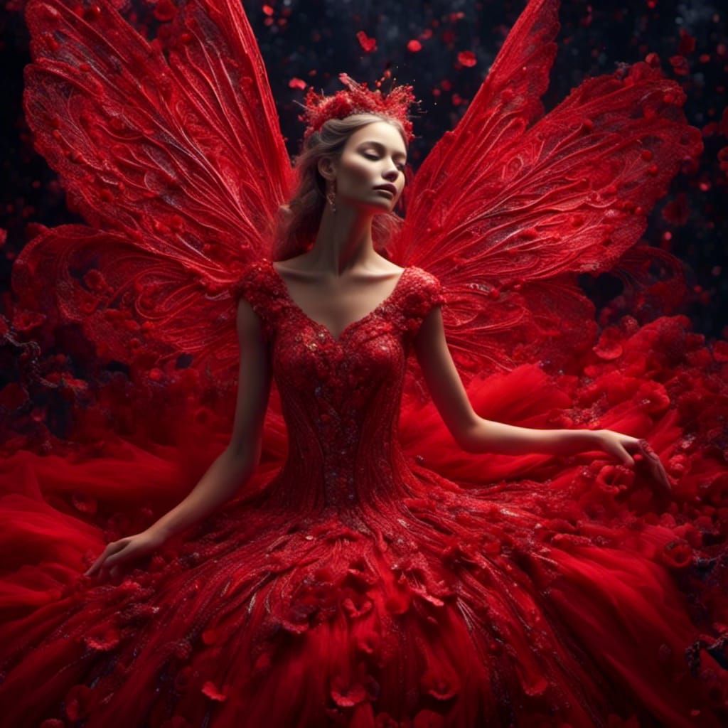 Hyperrealistic Romani Fairy Queen with Glitter Wings