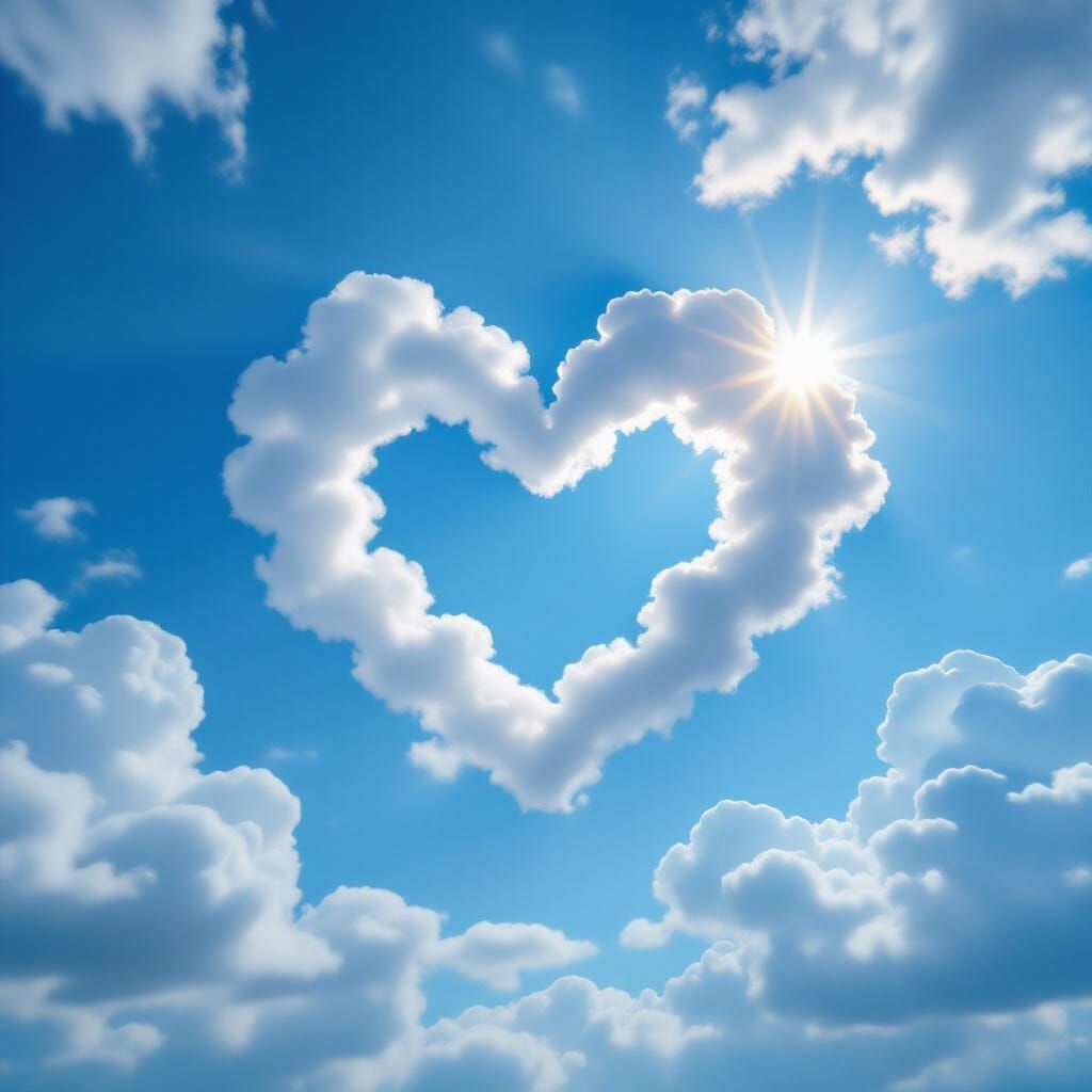 Heart-Shaped Cloud in Realistic Sky Photography