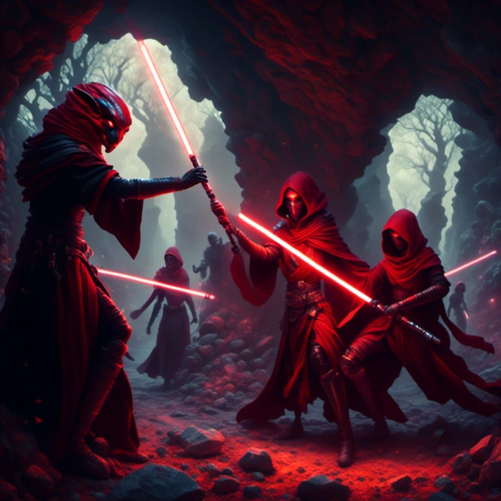 Sith Master and Apprentice Lightsaber Battle