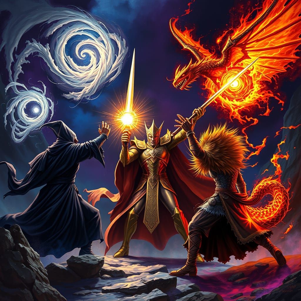 Epic Fantasy Duel of Magic: Sorcerer King vs Necromancer and...
