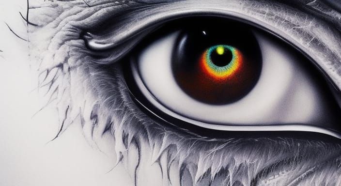 Hyper Detailed Dragon Eye in 3D Digital Art
