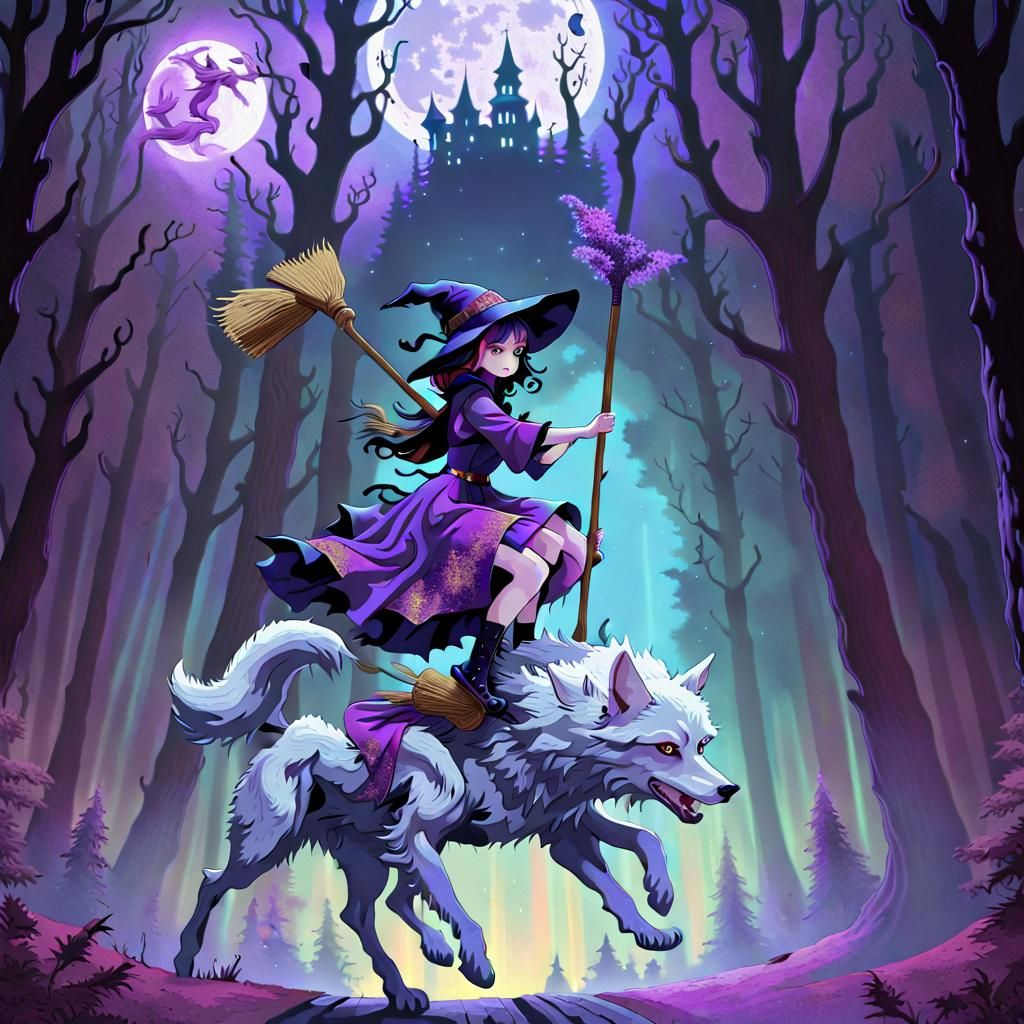 Little witch and the six-legs wolf