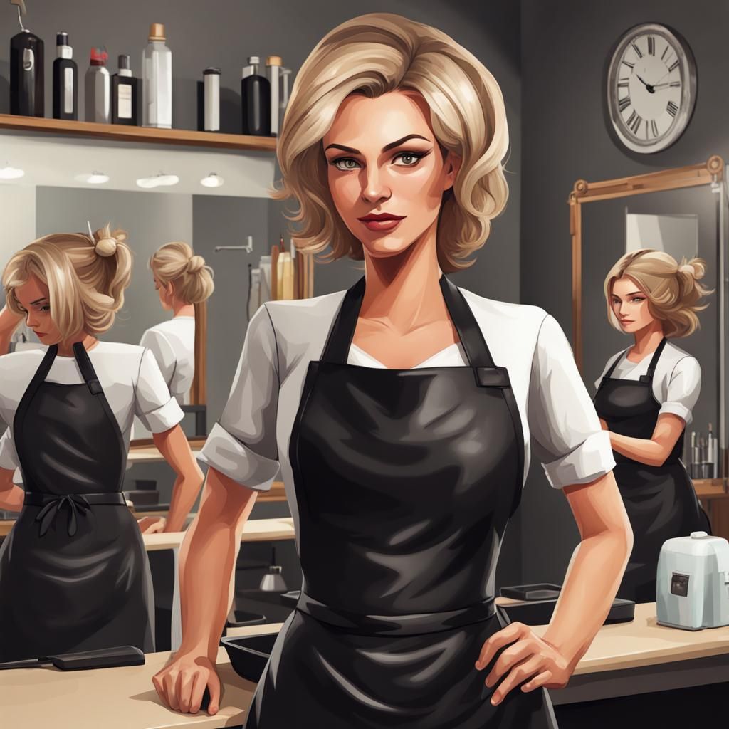 Female Hairdresser in GTA Style Hair Salon