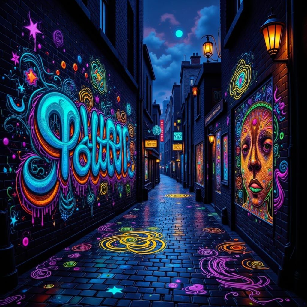 Glow in the dark graffiti
