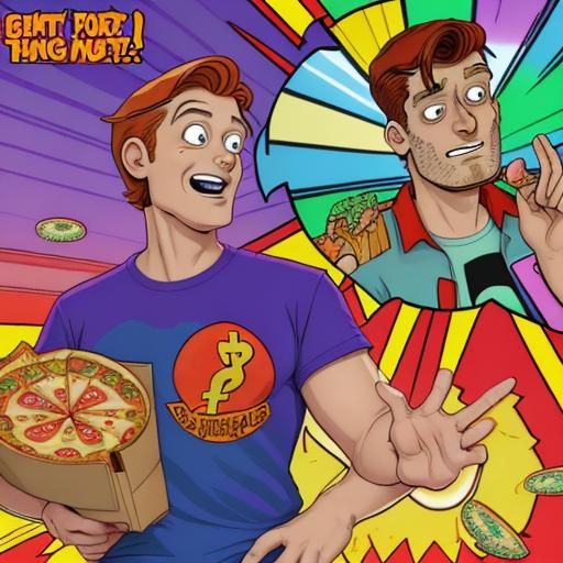 Psychedelic A thought bubble above Fry's head depicts a dollar sign with wings, symbolizing the hefty tip he's hoping fo...