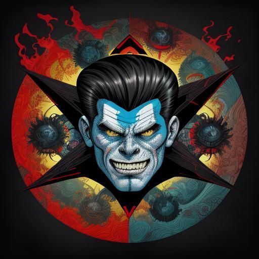 Rockabilly Punk Monster in Retro-Futuristic Comic Art